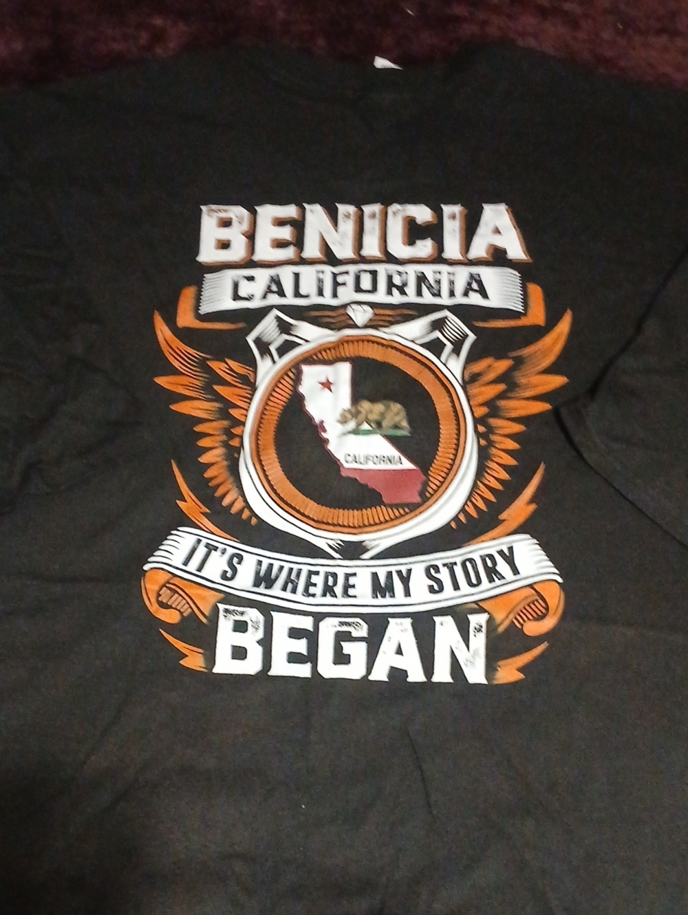 Mens 5xl Benicia California Graphic Tee - Black